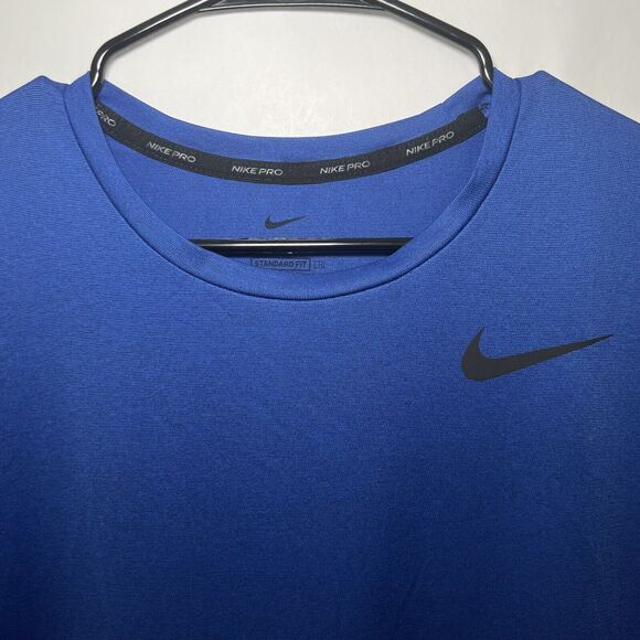 Nike Pro Standard Fit Athletic Tee T Shirt Men Size S Small Blue Gym Running Dri - Picture 2 of 12